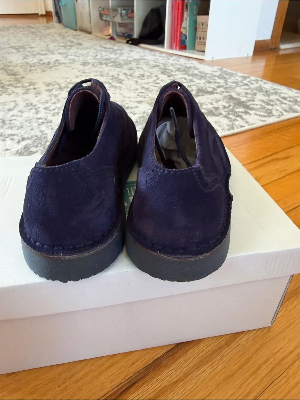 Children's Navy Suede Brogue Lace-Up Dress Shoes